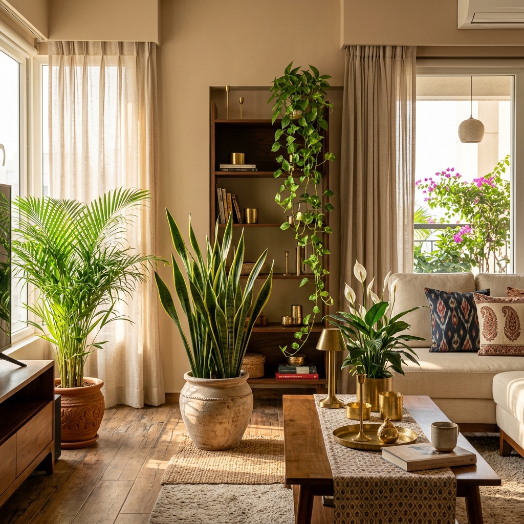 Top 7 Air-Purifying Indoor Plants for Indian Homes (Names in 5 Languages, Vastu & Health Benefits)